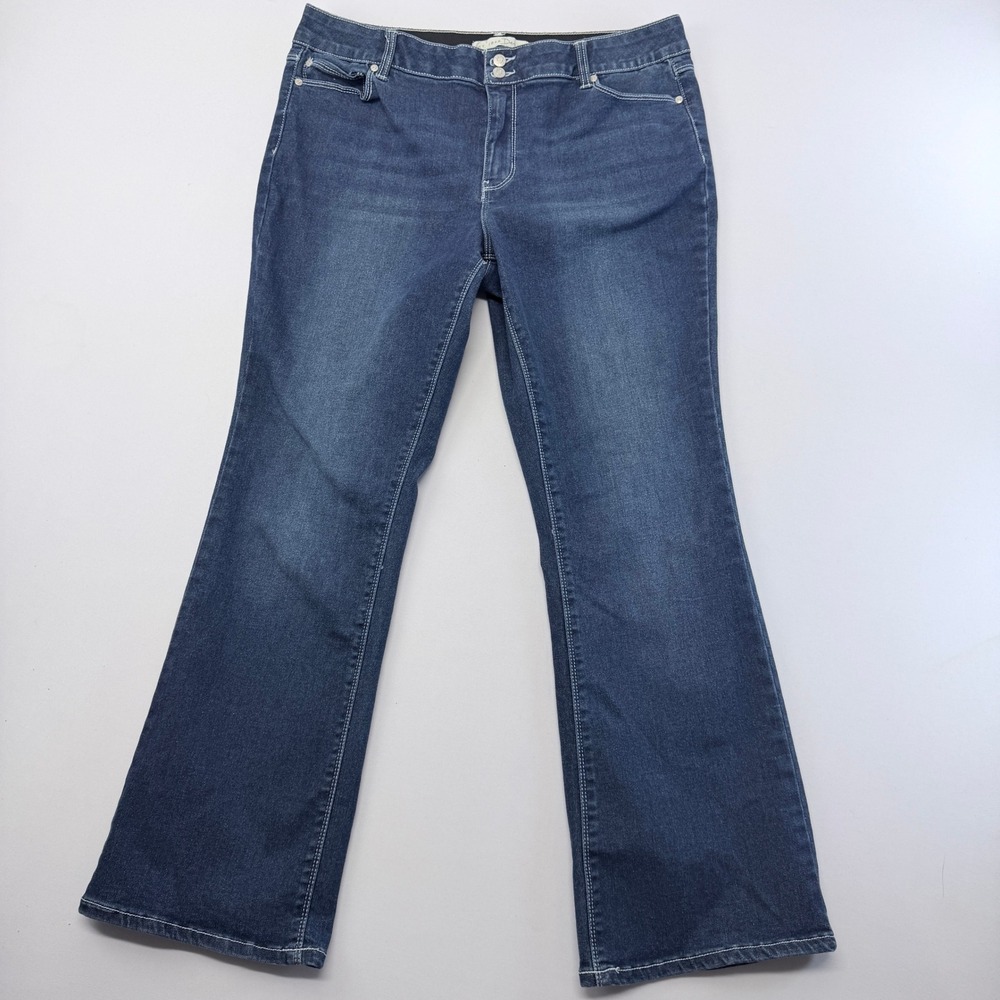 Est 1946 Denim Womens Blue Mid Rise Bootcut Stretch Jeans Size 16
